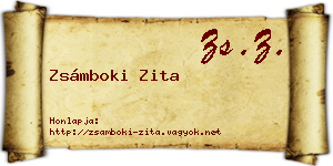 Zsámboki Zita névjegykártya