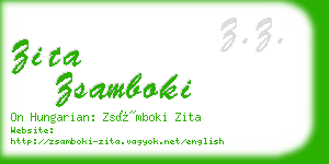 zita zsamboki business card